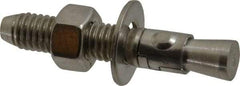 Powers Fasteners - 3/8" Diam, 3/8" Drill, 2-1/4" OAL, 1-1/4" Min Embedment Wedge Expansion Concrete Anchor - 304 Stainless Steel, Hex Nut Head, Hex Drive, 1-1/4" Thread Length - Americas Industrial Supply