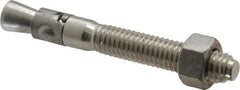 Powers Fasteners - 3/8" Diam, 3/8" Drill, 3" OAL, 1-1/4" Min Embedment Wedge Expansion Concrete Anchor - 304 Stainless Steel, Hex Nut Head, Hex Drive, 1-7/8" Thread Length - Americas Industrial Supply