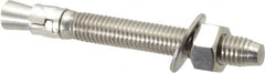 Powers Fasteners - 1/2" Diam, 1/2" Drill, 4-1/2" OAL, Wedge Expansion Concrete Anchor - 304 Stainless Steel, Hex Nut Head, Hex Drive, 3-1/8" Thread Length - Americas Industrial Supply