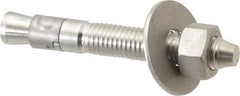 Powers Fasteners - 5/8" Diam, 5/8" Drill, 4-1/2" OAL, Wedge Expansion Concrete Anchor - 304 Stainless Steel, Hex Nut Head, Hex Drive, 3" Thread Length - Americas Industrial Supply
