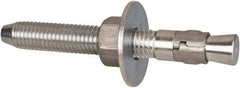 Powers Fasteners - 5/8" Diam, 5/8" Drill, 5" OAL, Wedge Expansion Concrete Anchor - 304 Stainless Steel, Hex Nut Head, Hex Drive, 3-1/2" Thread Length - Americas Industrial Supply