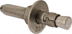 Powers Fasteners - 3/4" Diam, 3/4" Drill, 4-3/4" OAL, Wedge Expansion Concrete Anchor - 304 Stainless Steel, Hex Nut Head, Hex Drive, 2-7/8" Thread Length - Americas Industrial Supply
