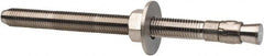 Powers Fasteners - 3/4" Diam, 3/4" Drill, 10" OAL, 1-1/8" Min Embedment Wedge Expansion Concrete Anchor - 304 Stainless Steel, Hex Nut Head, Hex Drive, 8-1/8" Thread Length - Americas Industrial Supply