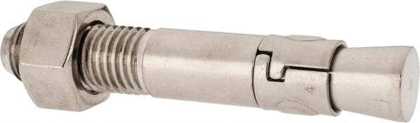 Powers Fasteners - 1" Diam, 1" Drill, 6" OAL, 1-5/8" Min Embedment Wedge Expansion Concrete Anchor - 304 Stainless Steel, Hex Nut Head, Hex Drive, 2-3/8" Thread Length - Americas Industrial Supply