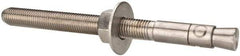 Powers Fasteners - 1" Diam, 1" Drill, 12" OAL, 2-3/4" Min Embedment Wedge Expansion Concrete Anchor - 304 Stainless Steel, Hex Nut Head, Hex Drive, 8-3/8" Thread Length - Americas Industrial Supply
