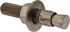 Powers Fasteners - 3/4" Diam, 3/4" Drill, 4-1/4" OAL, 1-1/4" Min Embedment Wedge Expansion Concrete Anchor - 316 Stainless Steel, Hex Nut Head, Hex Drive, 2-3/8" Thread Length - Americas Industrial Supply
