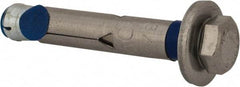 Powers Fasteners - 3/8" Diam, 3/8" Drill, 2-1/4" OAL, 1-3/4" Min Embedment Sleeve Concrete Anchor - 304 Stainless Steel, Hex Head, Hex Drive - Americas Industrial Supply