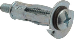 Powers Fasteners - 1/8" Screw, 5/16" Diam, 1-1/16" Long, 1/8 to 1/4" Thick, Sleeve Drywall & Hollow Wall Anchor - 5/16" Drill, Zinc Plated, Steel, Grade 5, Use in Concrete, & Masonry, Drywall, Plywood & Wallboard - Americas Industrial Supply