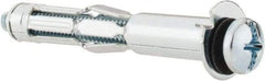 Powers Fasteners - 1/4" Screw, 7/16" Diam, 2-3/4" Long, 5/8 to 1-1/8" Thick, Sleeve Drywall & Hollow Wall Anchor - 7/16" Drill, Zinc Plated, Steel, Grade 5, Use in Concrete, & Masonry, Drywall, Plywood & Wallboard - Americas Industrial Supply