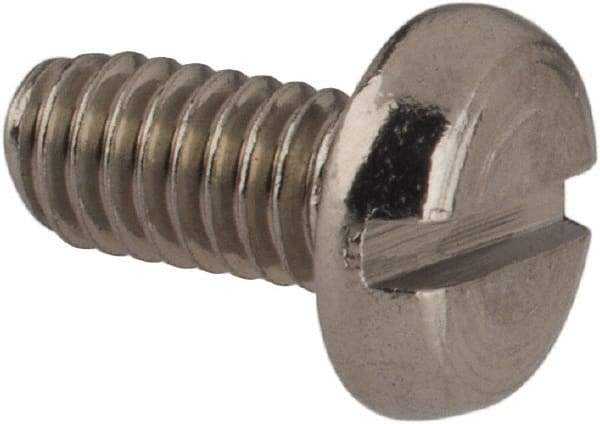 Value Collection - M2.5x0.45 Metric Coarse, 5mm Length Under Head Slotted Drive Machine Screw - Pan Head, Grade 18-8 Stainless Steel, Uncoated, Without Washer - Americas Industrial Supply