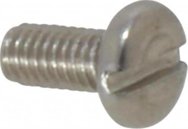 Value Collection - M3x0.50 Metric Coarse, 6mm Length Under Head Slotted Drive Machine Screw - Pan Head, Grade 18-8 Stainless Steel, Uncoated, Without Washer - Americas Industrial Supply