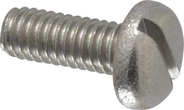 Value Collection - M4x0.70 Metric Coarse, 10mm Length Under Head Slotted Drive Machine Screw - Pan Head, Grade 18-8 Stainless Steel, Uncoated, Without Washer - Americas Industrial Supply