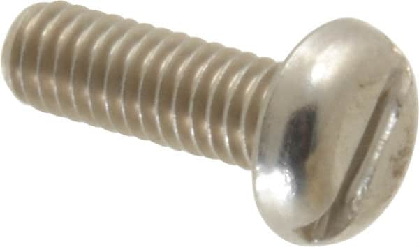 Value Collection - M4x0.70 Metric Coarse, 12mm Length Under Head Slotted Drive Machine Screw - Pan Head, Grade 18-8 Stainless Steel, Uncoated, Without Washer - Americas Industrial Supply