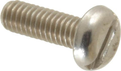 Value Collection - M4x0.70 Metric Coarse, 12mm Length Under Head Slotted Drive Machine Screw - Pan Head, Grade 18-8 Stainless Steel, Uncoated, Without Washer - Americas Industrial Supply