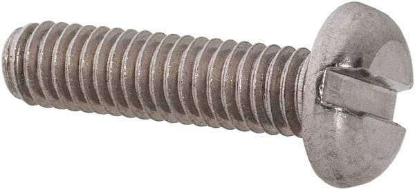 Value Collection - M4x0.70 Metric Coarse, 16mm Length Under Head Slotted Drive Machine Screw - Pan Head, Grade 18-8 Stainless Steel, Uncoated, Without Washer - Americas Industrial Supply