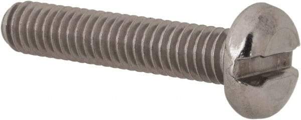 Value Collection - M4x0.70 Metric Coarse, 20mm Length Under Head Slotted Drive Machine Screw - Pan Head, Grade 18-8 Stainless Steel, Uncoated, Without Washer - Americas Industrial Supply