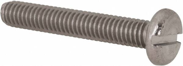 Value Collection - M4x0.70 Metric Coarse, 25mm Length Under Head Slotted Drive Machine Screw - Pan Head, Grade 18-8 Stainless Steel, Uncoated, Without Washer - Americas Industrial Supply