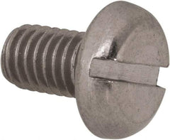 Value Collection - M5x0.80 Metric Coarse, 8mm Length Under Head Slotted Drive Machine Screw - Pan Head, Grade 18-8 Stainless Steel, Uncoated, Without Washer - Americas Industrial Supply