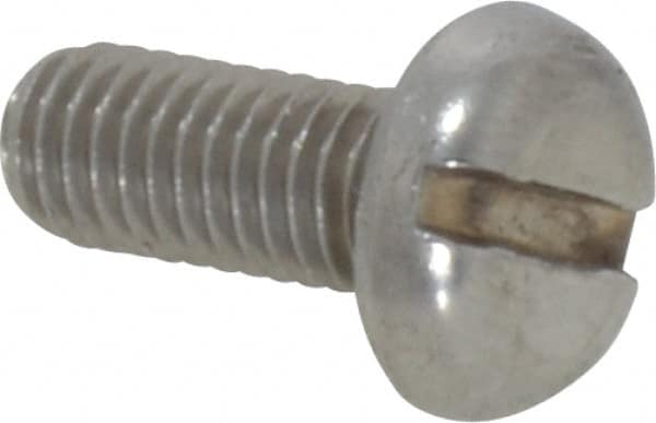 Value Collection - M5x0.80 Metric Coarse, 12mm Length Under Head Slotted Drive Machine Screw - Pan Head, Grade 18-8 Stainless Steel, Uncoated, Without Washer - Americas Industrial Supply