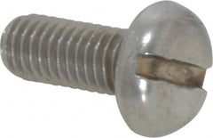 Value Collection - M5x0.80 Metric Coarse, 12mm Length Under Head Slotted Drive Machine Screw - Pan Head, Grade 18-8 Stainless Steel, Uncoated, Without Washer - Americas Industrial Supply