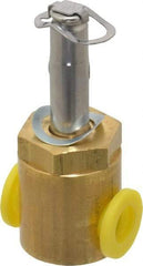 Parker - 1/4" Port, Two Way, Direct Acting, Brass Solenoid Valve - Normally Closed, 360 Max PSI, NBR Seal - Americas Industrial Supply