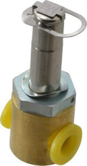 Parker - 1/4" Port, Two Way, Direct Acting, Brass Solenoid Valve - Normally Closed, 300 Max PSI, NBR Seal - Americas Industrial Supply