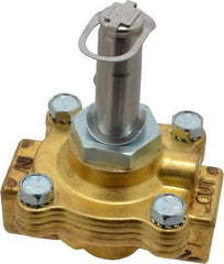 Parker - 1/2" Port, Two Way, Direct Acting, Brass Solenoid Valve - Normally Closed, 15 Max PSI, NBR Seal - Americas Industrial Supply