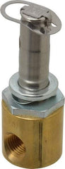 Parker - 1/4" Port, Two Way, Direct Acting, Brass Solenoid Valve - Normally Open, 300 Max PSI, NBR Seal - Americas Industrial Supply