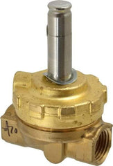 Parker - 1/2" Port, Two Way, Piloted Diaphragm, Brass Solenoid Valve - Normally Closed, 300 Max PSI, NBR Seal - Americas Industrial Supply