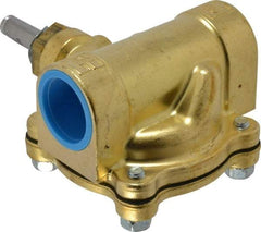 Parker - 1" Port, Two Way, Piloted Diaphragm, Brass Solenoid Valve - Normally Closed, 125 Max PSI, NBR Seal - Americas Industrial Supply