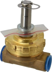 Parker - 1/2" Port, Two Way, Piloted Diaphragm, Brass Solenoid Valve - Normally Closed, 125 Max PSI, PTFE Seal - Americas Industrial Supply