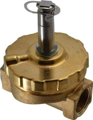 Parker - 3/4" Port, Two Way, Piloted Diaphragm, Brass Solenoid Valve - Normally Closed, 125 Max PSI, PTFE Seal - Americas Industrial Supply