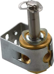 Parker - 1/8" Port, Three Way, Direct Acting, Brass Solenoid Valve - Normally Closed, 100 Max PSI, NBR Seal - Americas Industrial Supply