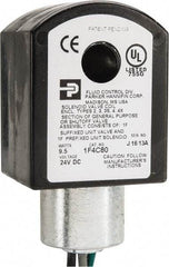 Parker - 24 Volt, 18 Coil Lead Length, Class F, Solenoid Coil - 9.5 Watt, NEMA 4X Enclosure, Use with Parker Skinner Gold Ring Series Valves - Americas Industrial Supply