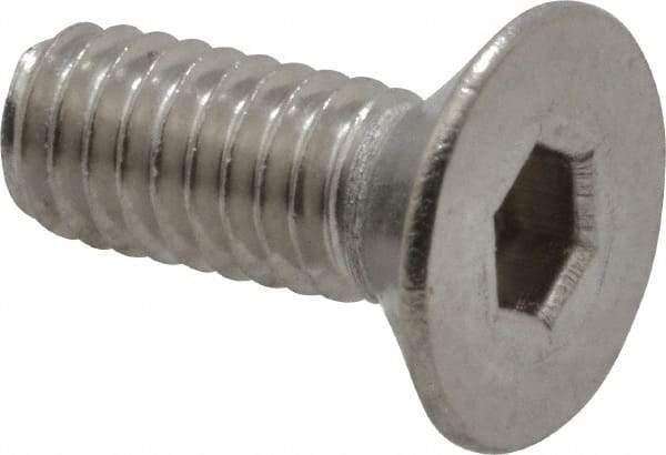 Value Collection - M4x0.70 Metric Coarse Hex Socket Drive, 90° Flat Screw - Grade 18-8 Stainless Steel, Fully Threaded, 10mm OAL - Americas Industrial Supply