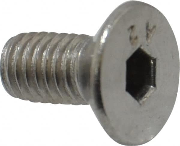 Value Collection - M5x0.80 Metric Coarse Hex Socket Drive, 90° Flat Screw - Grade 18-8 Stainless Steel, Fully Threaded, 10mm OAL - Americas Industrial Supply