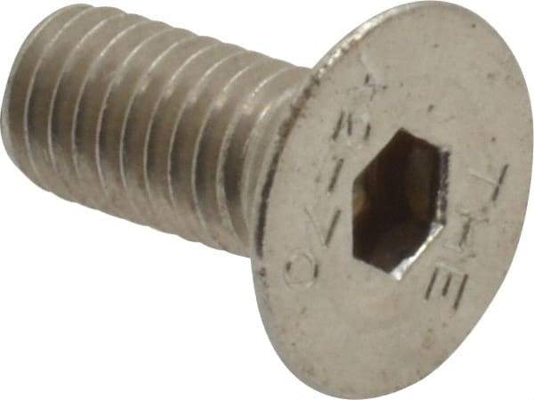 Value Collection - M5x0.80 Metric Coarse Hex Socket Drive, 90° Flat Screw - Grade 18-8 Stainless Steel, Fully Threaded, 12mm OAL - Americas Industrial Supply