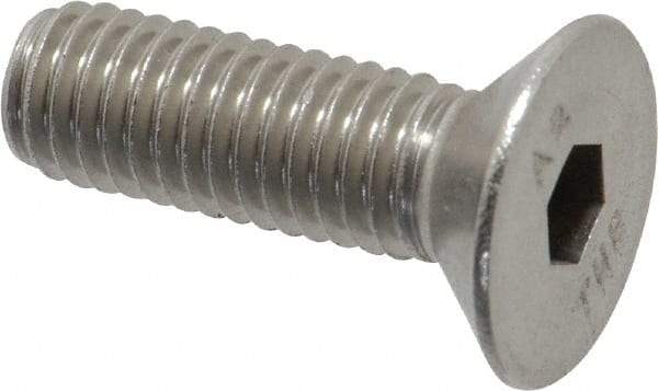 Value Collection - M8x1.25 Metric Coarse Hex Socket Drive, 90° Flat Screw - Grade 18-8 Stainless Steel, Fully Threaded, 25mm OAL - Americas Industrial Supply