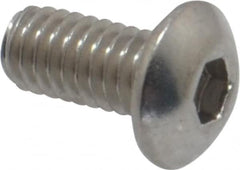 Value Collection - M4x0.70 Metric Coarse Hex Socket Drive, Button Screw - Grade 18-8 Stainless Steel, Fully Threaded, 8mm Length Under Head - Americas Industrial Supply