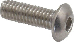 Value Collection - M4x0.70 Metric Coarse Hex Socket Drive, Button Screw - Grade 18-8 Stainless Steel, Fully Threaded, 12mm Length Under Head - Americas Industrial Supply