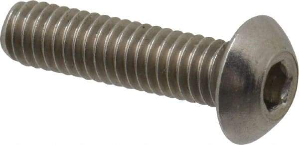Value Collection - M4x0.70 Metric Coarse Hex Socket Drive, Button Screw - Grade 18-8 Stainless Steel, Fully Threaded, 16mm Length Under Head - Americas Industrial Supply