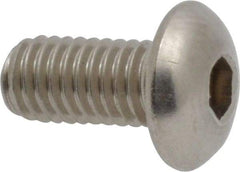 Value Collection - M5x0.80 Metric Coarse Hex Socket Drive, Button Screw - Grade 18-8 Stainless Steel, Fully Threaded, 10mm Length Under Head - Americas Industrial Supply