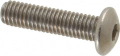 Value Collection - M5x0.80 Metric Coarse Hex Socket Drive, Button Screw - Grade 18-8 Stainless Steel, Fully Threaded, 20mm Length Under Head - Americas Industrial Supply