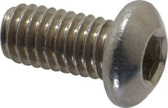 Value Collection - M6x1.00 Metric Coarse Hex Socket Drive, Button Screw - Grade 18-8 Stainless Steel, Fully Threaded, 12mm Length Under Head - Americas Industrial Supply