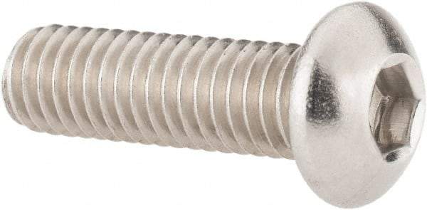 Value Collection - M6x1.00 Metric Coarse Hex Socket Drive, Button Screw - Grade 18-8 Stainless Steel, Fully Threaded, 20mm Length Under Head - Americas Industrial Supply