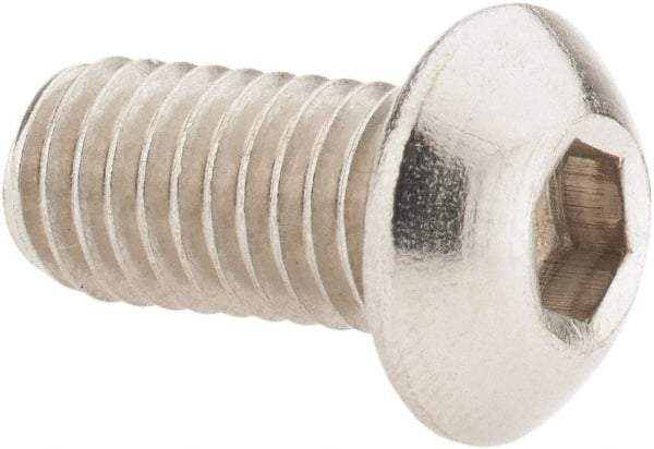 Value Collection - M8x1.25 Metric Coarse Hex Socket Drive, Button Screw - Grade 18-8 Stainless Steel, Fully Threaded, 16mm Length Under Head - Americas Industrial Supply
