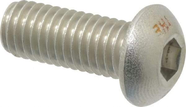 Value Collection - M8x1.25 Metric Coarse Hex Socket Drive, Button Screw - Grade 18-8 Stainless Steel, Fully Threaded, 20mm Length Under Head - Americas Industrial Supply