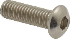 Value Collection - M8x1.25 Metric Coarse Hex Socket Drive, Button Screw - Grade 18-8 Stainless Steel, Fully Threaded, 25mm Length Under Head - Americas Industrial Supply