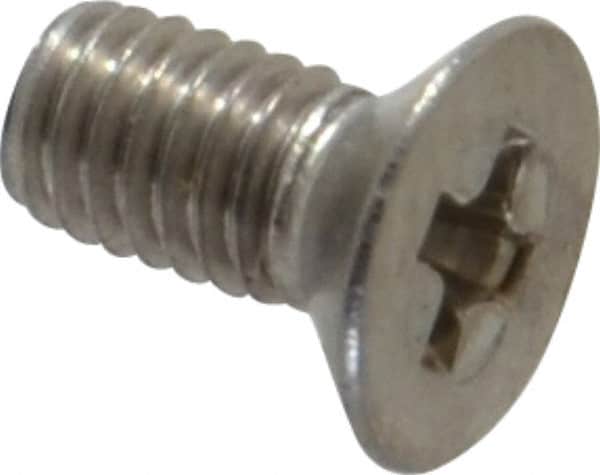 Value Collection - M3x0.50 Metric Coarse, 6mm OAL Phillips Drive Machine Screw - Flat Head, Grade 18-8 Stainless Steel, Uncoated, Without Washer - Americas Industrial Supply
