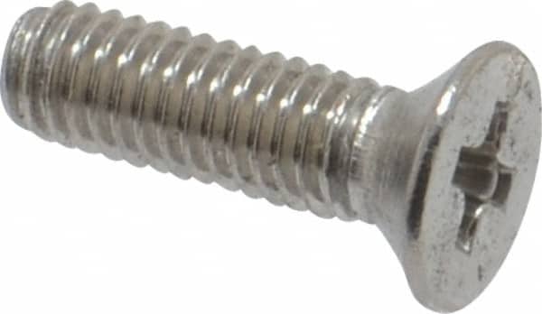 Value Collection - M3x0.50 Metric Coarse, 10mm OAL Phillips Drive Machine Screw - Flat Head, Grade 18-8 Stainless Steel, Uncoated, Without Washer - Americas Industrial Supply